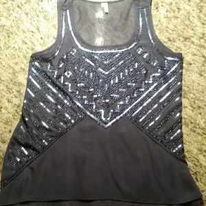 Woman's beaded tank top
